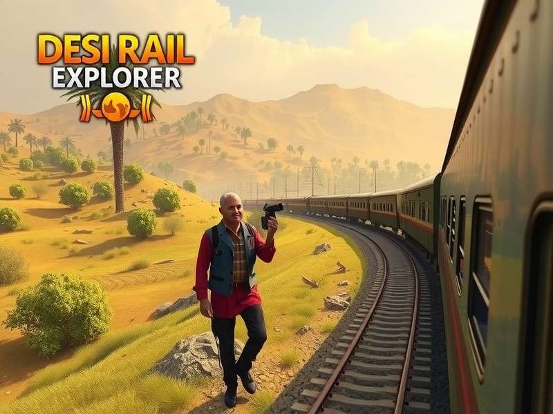 Desi Rail Explorer gameplay showing Indian train and landscape